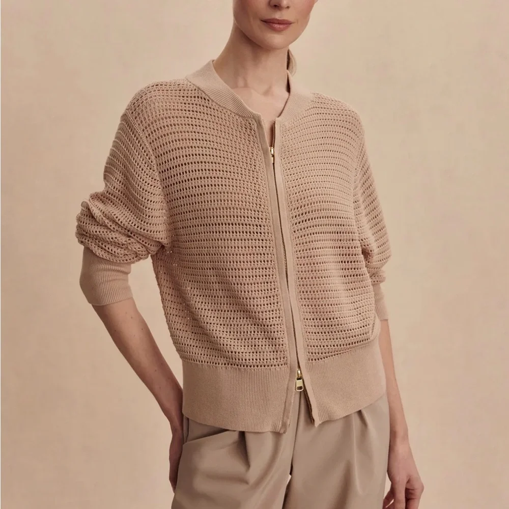 Varley Lai Lightweight Knit Jacket in moonlight color - Picture 3 of 8